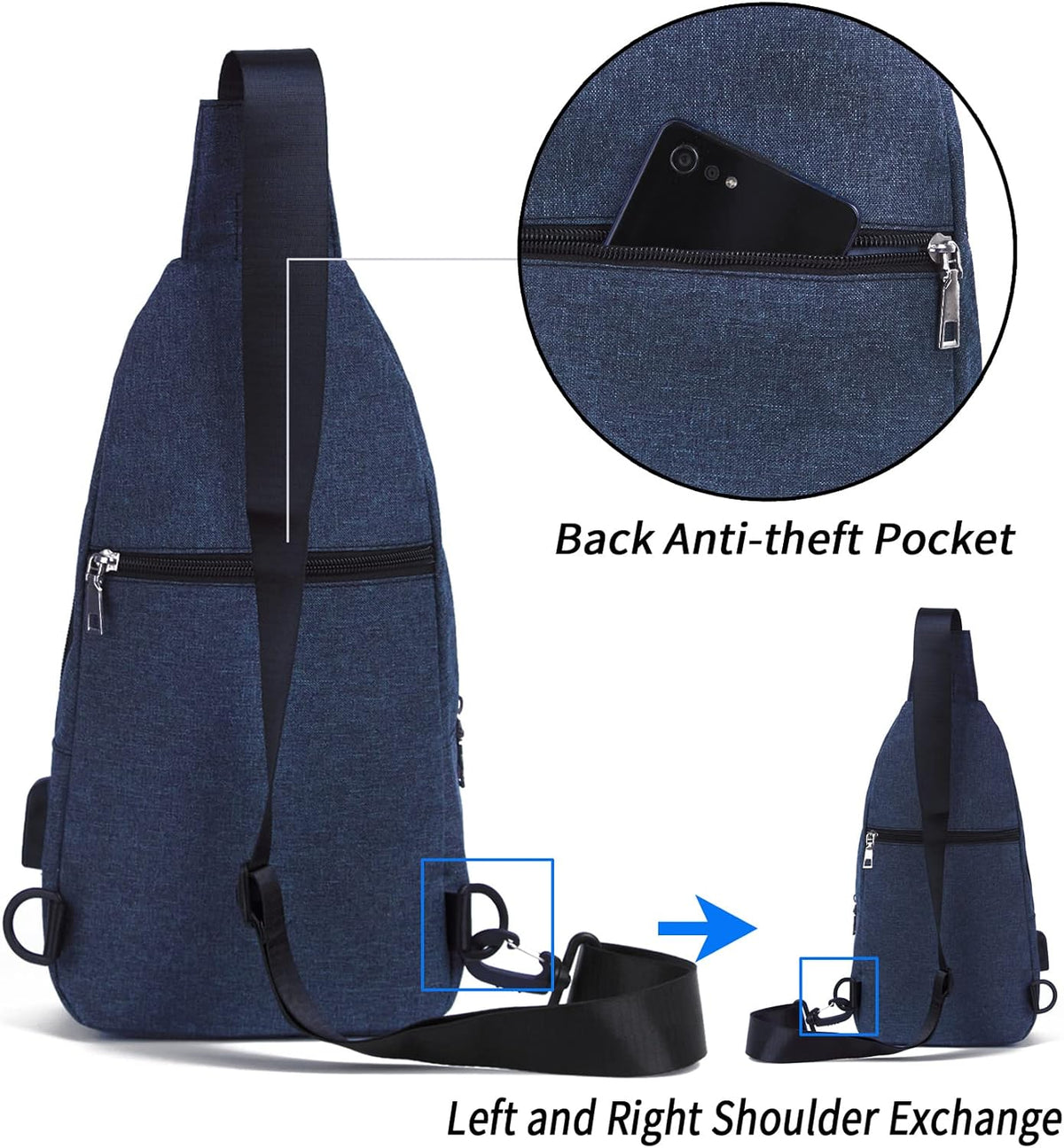 Small Sling Bag Crossbody for Men Women One Strap Shoulder Cross Body Bag Sling Backpack for Travel