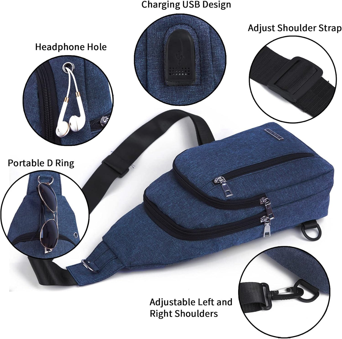Small Sling Bag Crossbody for Men Women One Strap Shoulder Cross Body Bag Sling Backpack for Travel
