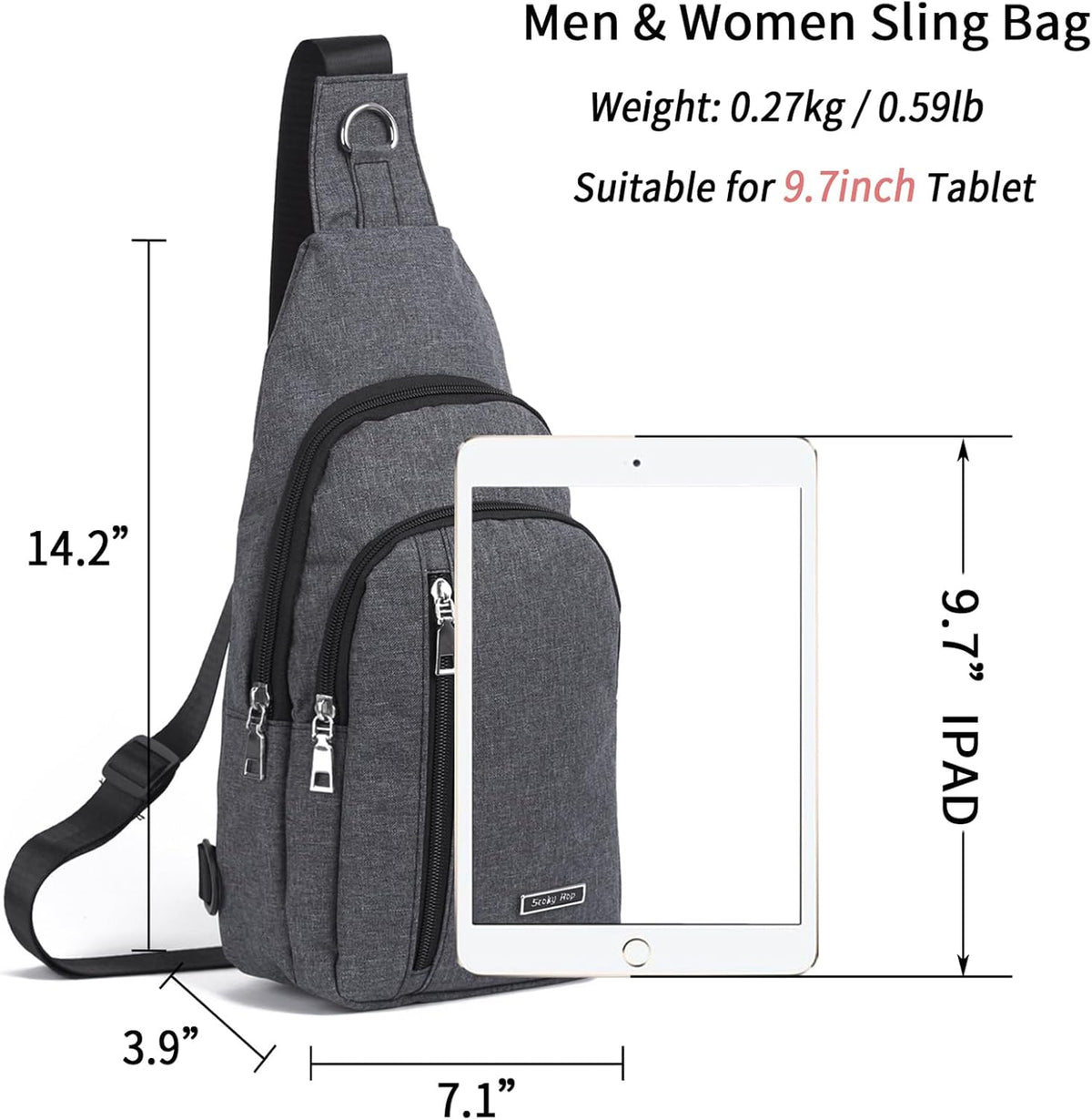 Small Sling Bag Crossbody for Men Women One Strap Shoulder Cross Body Bag Sling Backpack for Travel