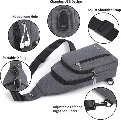 Small Sling Bag Crossbody for Men Women One Strap Shoulder Cross Body Bag Sling Backpack for Travel