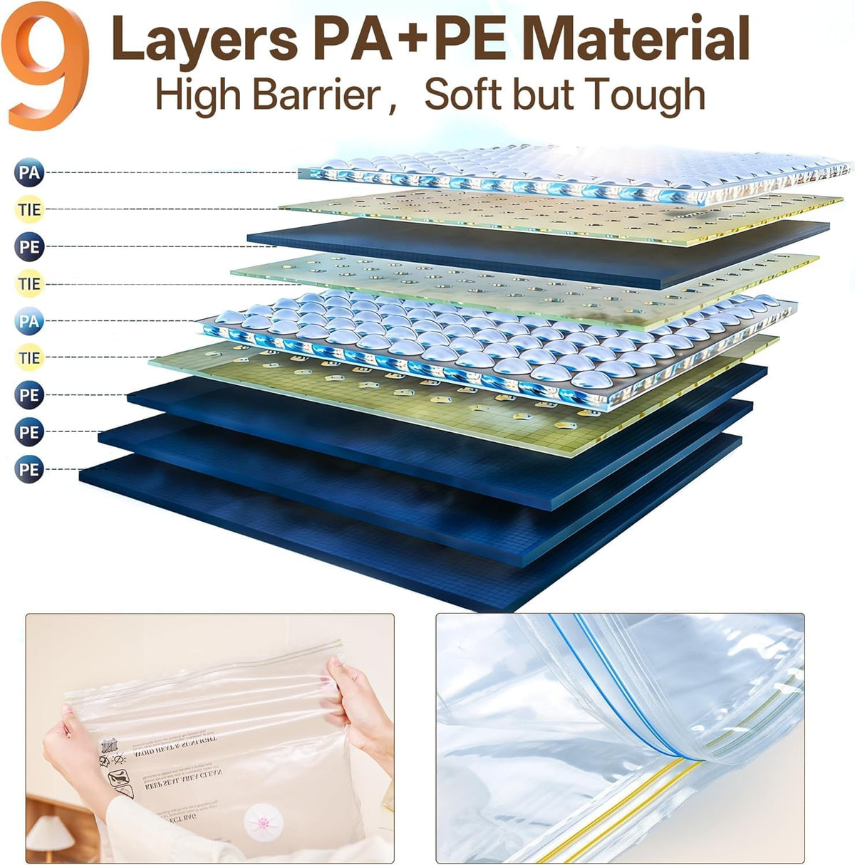 Travel Vacuum Storage Bag with Rechargeable Cordless Pump, 15 Pack Vacuum Seal Space Saver Bags for Clothing Clothes Luggage & Suitcase Compression Packing