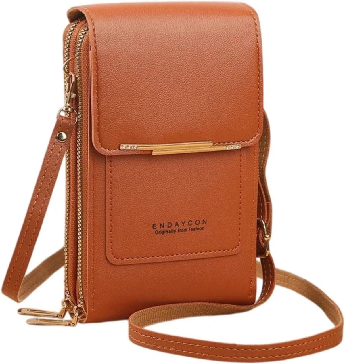 Touchscreen Phone Crossbody Bag with See-Through Window, Dual Zippers & Multi Card Slots, Cell Phone Purses