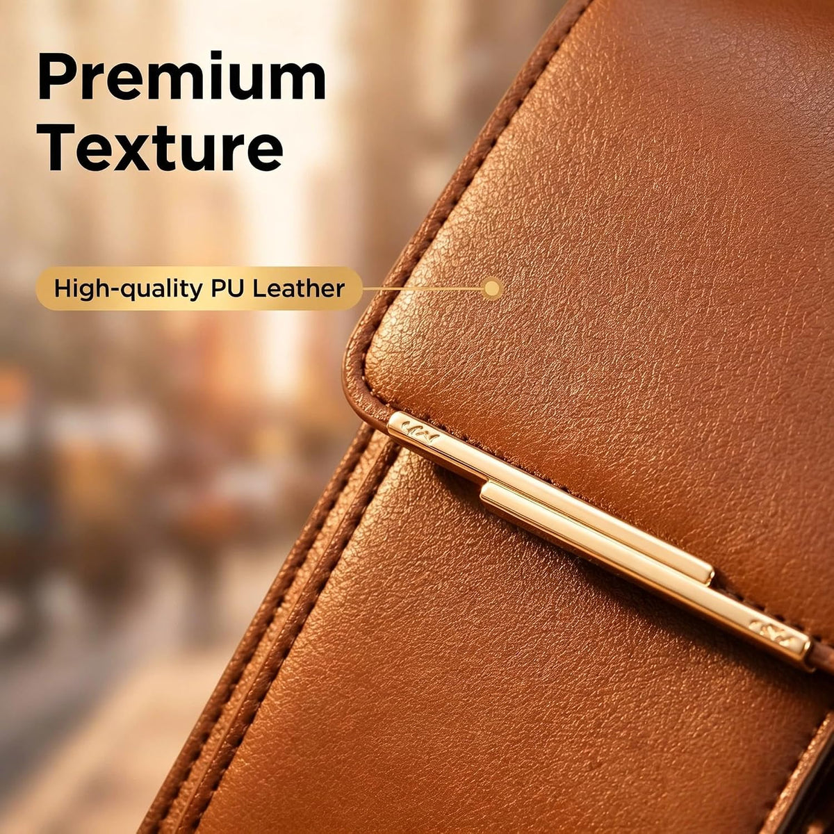 Touchscreen Phone Crossbody Bag with See-Through Window, Dual Zippers & Multi Card Slots, Cell Phone Purses