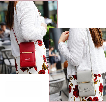 Touchscreen Phone Crossbody Bag with See-Through Window, Dual Zippers & Multi Card Slots, Cell Phone Purses