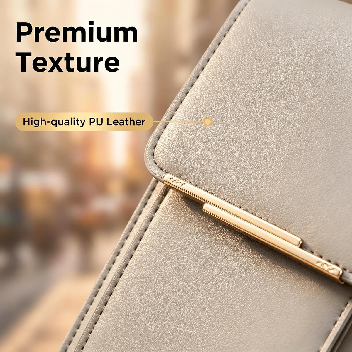 Touchscreen Phone Crossbody Bag with See-Through Window, Dual Zippers & Multi Card Slots, Cell Phone Purses