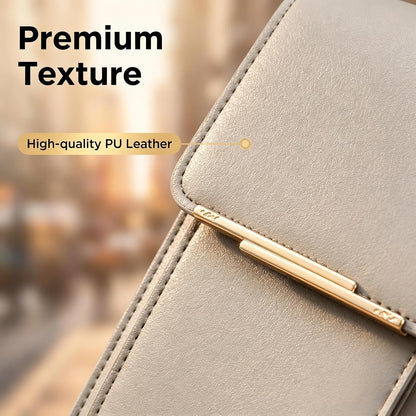 Touchscreen Phone Crossbody Bag with See-Through Window, Dual Zippers & Multi Card Slots, Cell Phone Purses