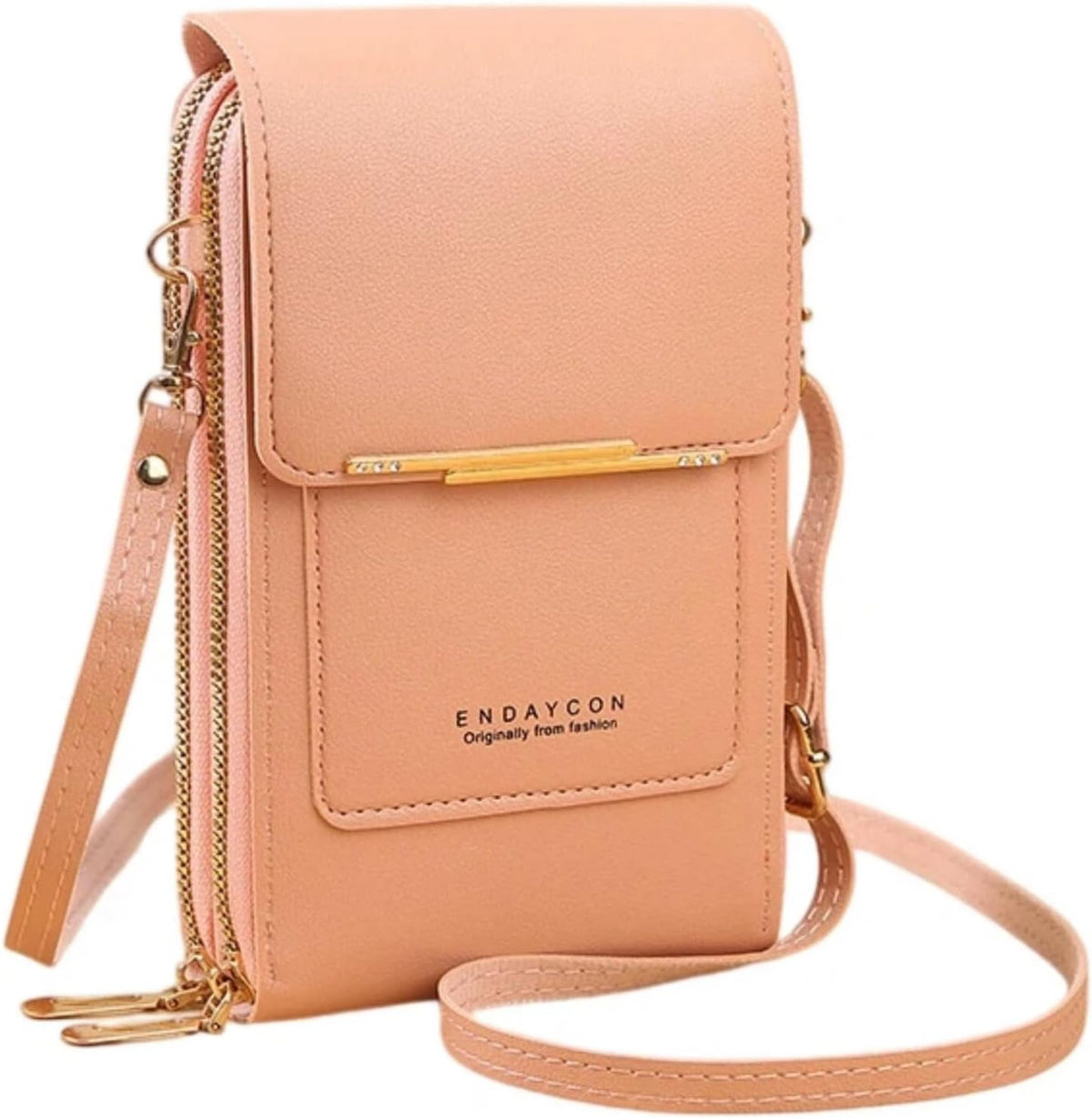 Touchscreen Phone Crossbody Bag with See-Through Window, Dual Zippers & Multi Card Slots, Cell Phone Purses
