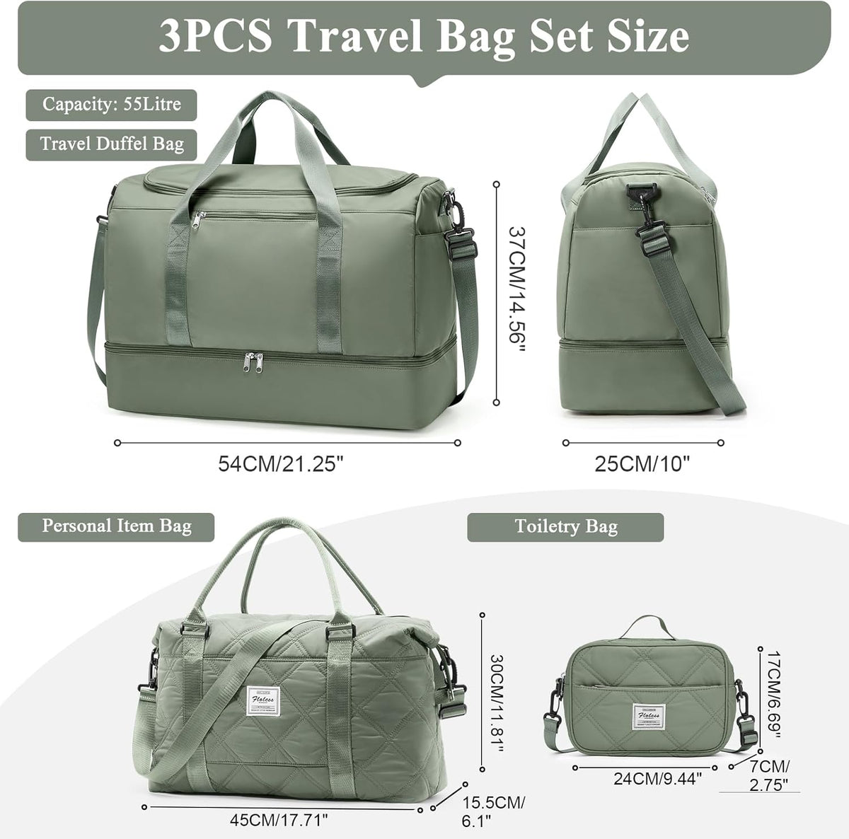 Travel Duffel Bag,Carry-On Overnight Weekender Bags with Shoes Compartment | Travel Bag with Wet Pocket & Luggage Sleeve, For Spirit Airlines 18x14x8 Personal Item Bag,Small,Black & Brown