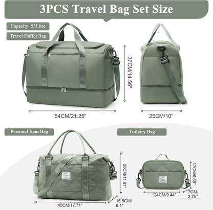Travel Duffel Bag,Carry-On Overnight Weekender Bags with Shoes Compartment | Travel Bag with Wet Pocket & Luggage Sleeve, For Spirit Airlines 18x14x8 Personal Item Bag,Small,Black & Brown