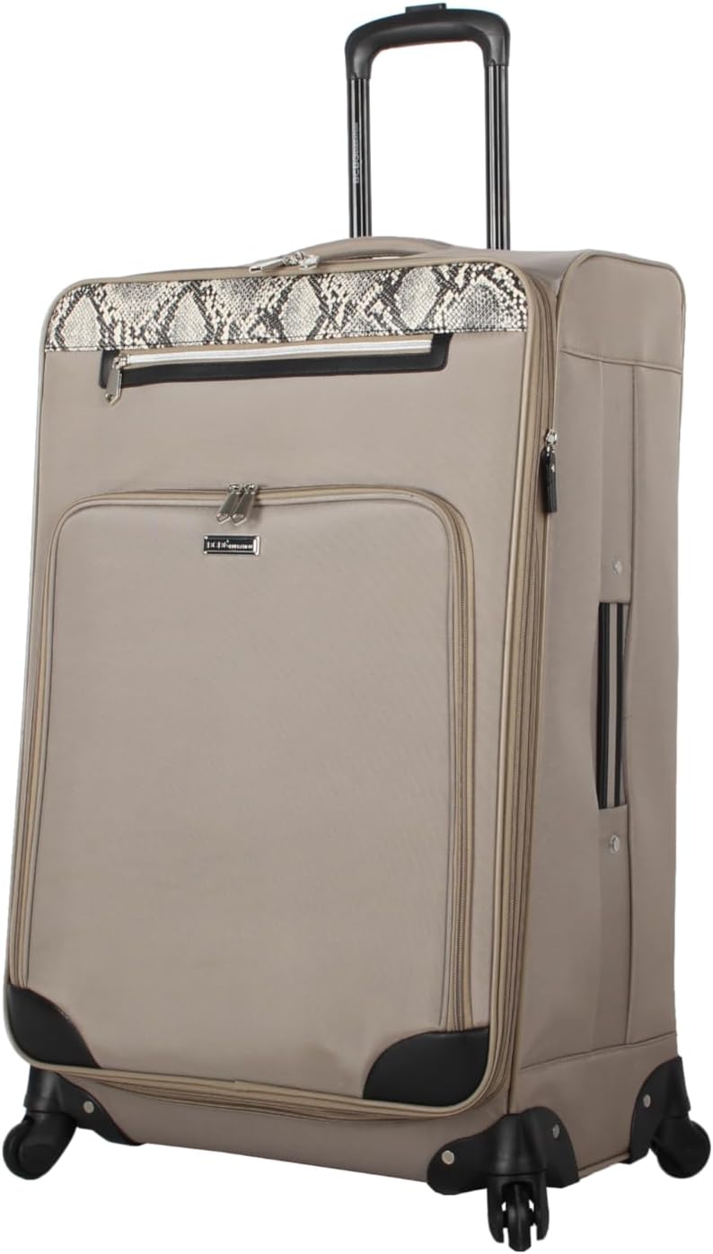 Carry On Luggage with Spinner Wheels Expandable Soft Small Suitcase, Khaki