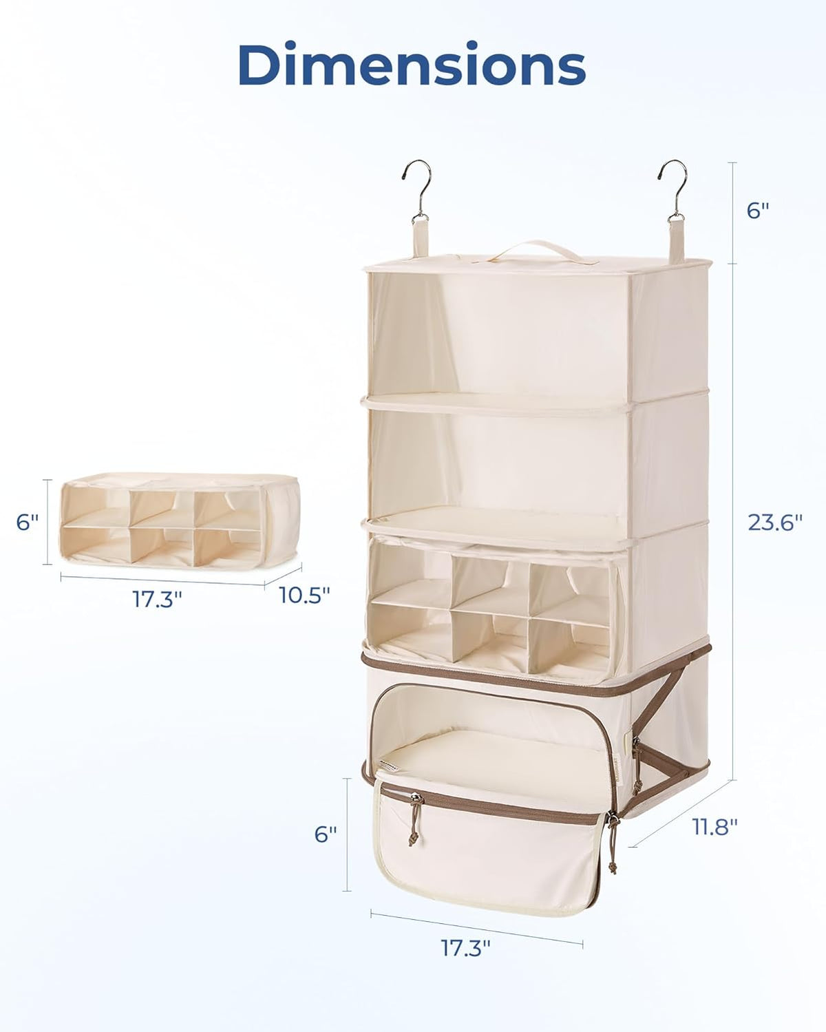 Hanging Packing Cubes for Travel, Hanging Shelves for Suitcases Organizers, Wet Dry Bags 5 Pack, Travel Bags Reusable for Swimsuits (Candy Pink)