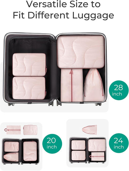 Hanging Packing Cubes for Travel, Hanging Shelves for Suitcases Organizers, Wet Dry Bags 5 Pack, Travel Bags Reusable for Swimsuits (Candy Pink)