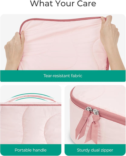 Hanging Packing Cubes for Travel, Hanging Shelves for Suitcases Organizers, Wet Dry Bags 5 Pack, Travel Bags Reusable for Swimsuits (Candy Pink)