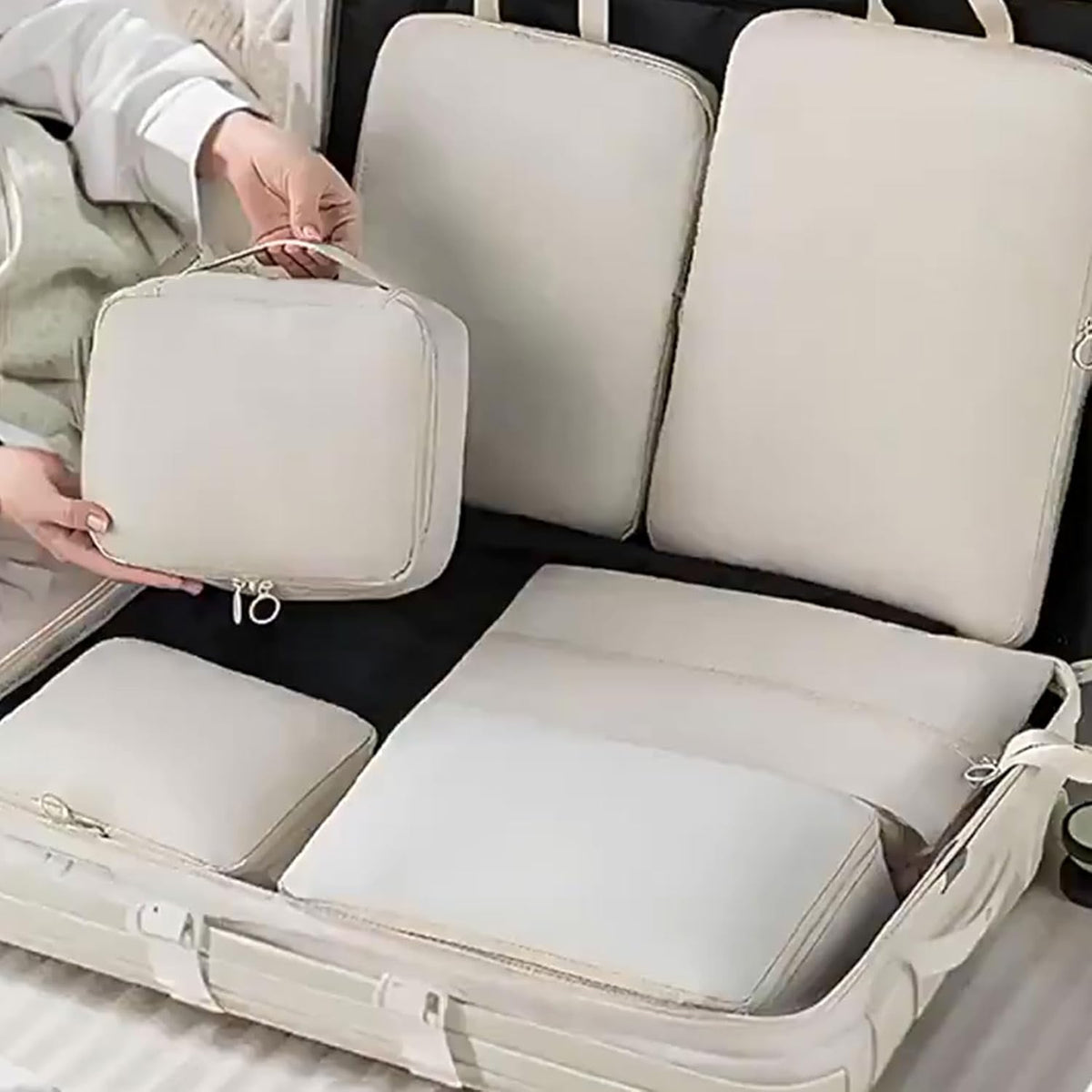 Personalized Packing Cubes Set of 6 with Custom Name, Travel Organizer Bags for Suitcase, Lightweight Luggage Storage Cubes for Clothes Shoes Toiletries, Travel Essentials