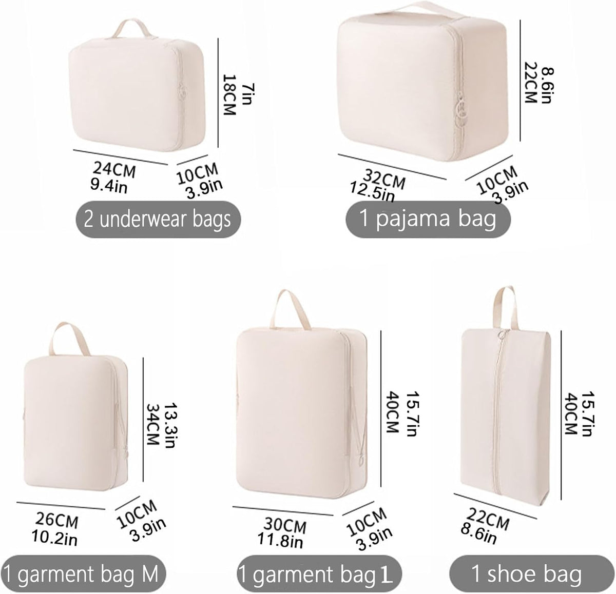 Personalized Packing Cubes Set of 6 with Custom Name, Travel Organizer Bags for Suitcase, Lightweight Luggage Storage Cubes for Clothes Shoes Toiletries, Travel Essentials