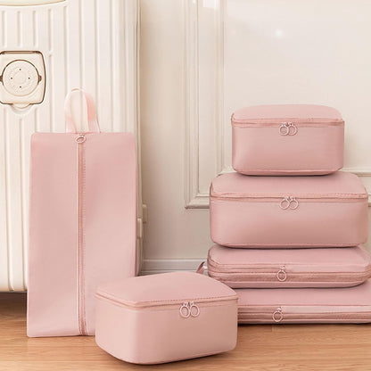 Personalized Packing Cubes Set of 6 with Custom Name, Travel Organizer Bags for Suitcase, Lightweight Luggage Storage Cubes for Clothes Shoes Toiletries, Travel Essentials