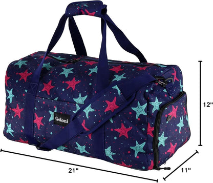 Goloni Cute Duffle Bag for Women, Gym Bag with Shoe Compartment, Lightweight Weekend Travel Duffel Bag,Overnight Bag with Wet Pocket