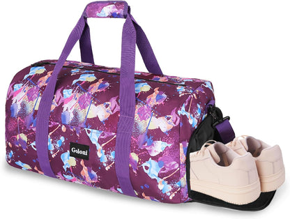 Goloni Cute Duffle Bag for Women, Gym Bag with Shoe Compartment, Lightweight Weekend Travel Duffel Bag,Overnight Bag with Wet Pocket