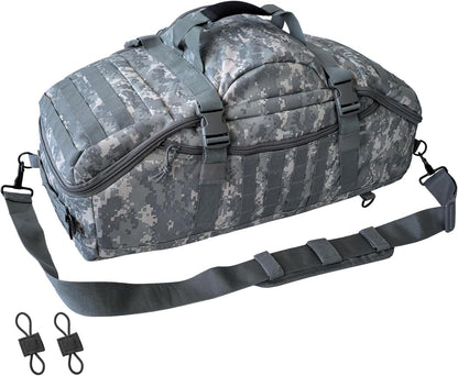 65L Large Duffle Bag, 3-in-1 Tactical Backpack MOLLE Pack for Sports, Gym, Outdoor, Black