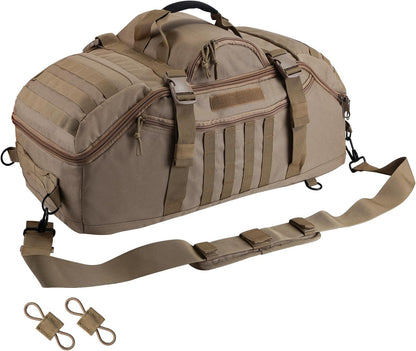65L Large Duffle Bag, 3-in-1 Tactical Backpack MOLLE Pack for Sports, Gym, Outdoor, Black
