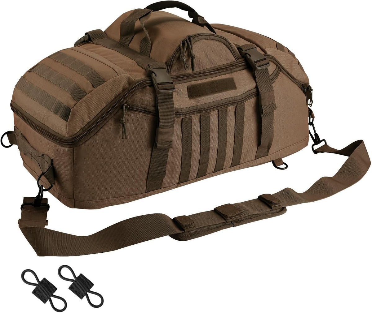 65L Large Duffle Bag, 3-in-1 Tactical Backpack MOLLE Pack for Sports, Gym, Outdoor, Black