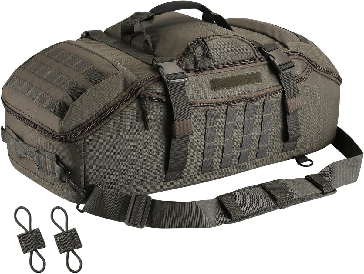 65L Large Duffle Bag, 3-in-1 Tactical Backpack MOLLE Pack for Sports, Gym, Outdoor, Black