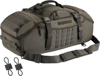 65L Large Duffle Bag, 3-in-1 Tactical Backpack MOLLE Pack for Sports, Gym, Outdoor, Black