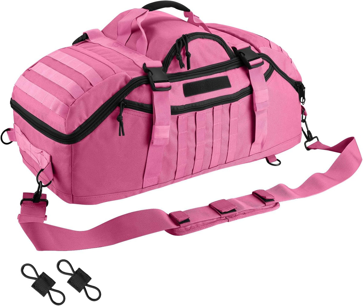 65L Large Duffle Bag, 3-in-1 Tactical Backpack MOLLE Pack for Sports, Gym, Outdoor, Black