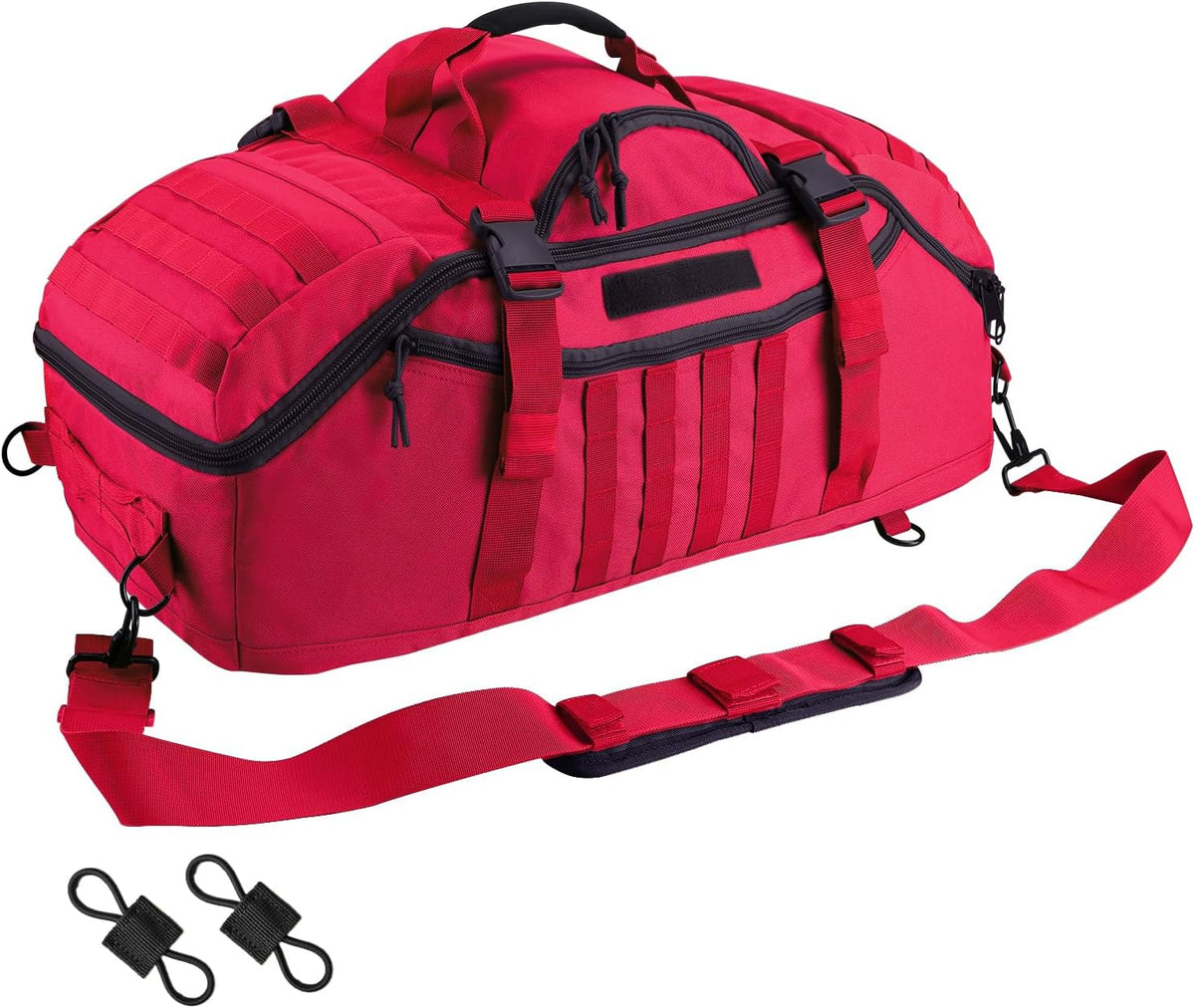 65L Large Duffle Bag, 3-in-1 Tactical Backpack MOLLE Pack for Sports, Gym, Outdoor, Black