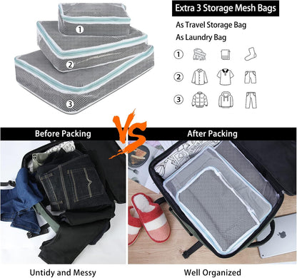 Travel Backpack for Men Women 17 Inch Flight Approved Carry on Backpack Waterproof Large 40L Luggage Daypack Business College Weekender Overnight Laptop Backpack with 3 Packing Cubes, Green
