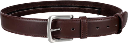Hidden Money Belt for Men Travel Wallet Concealed Zipper Pocket Brown Waist Belt for Secure Storage of Cash and Valuables