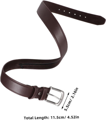 Hidden Money Belt for Men Travel Wallet Concealed Zipper Pocket Brown Waist Belt for Secure Storage of Cash and Valuables