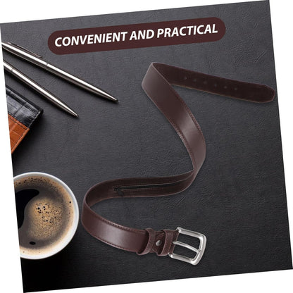Hidden Money Belt for Men Travel Wallet Concealed Zipper Pocket Brown Waist Belt for Secure Storage of Cash and Valuables