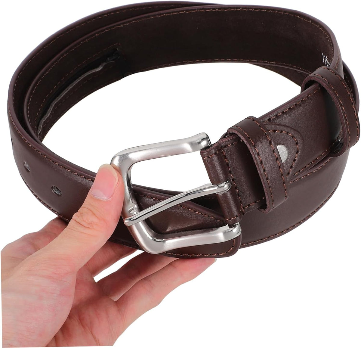 Hidden Money Belt for Men Travel Wallet Concealed Zipper Pocket Brown Waist Belt for Secure Storage of Cash and Valuables