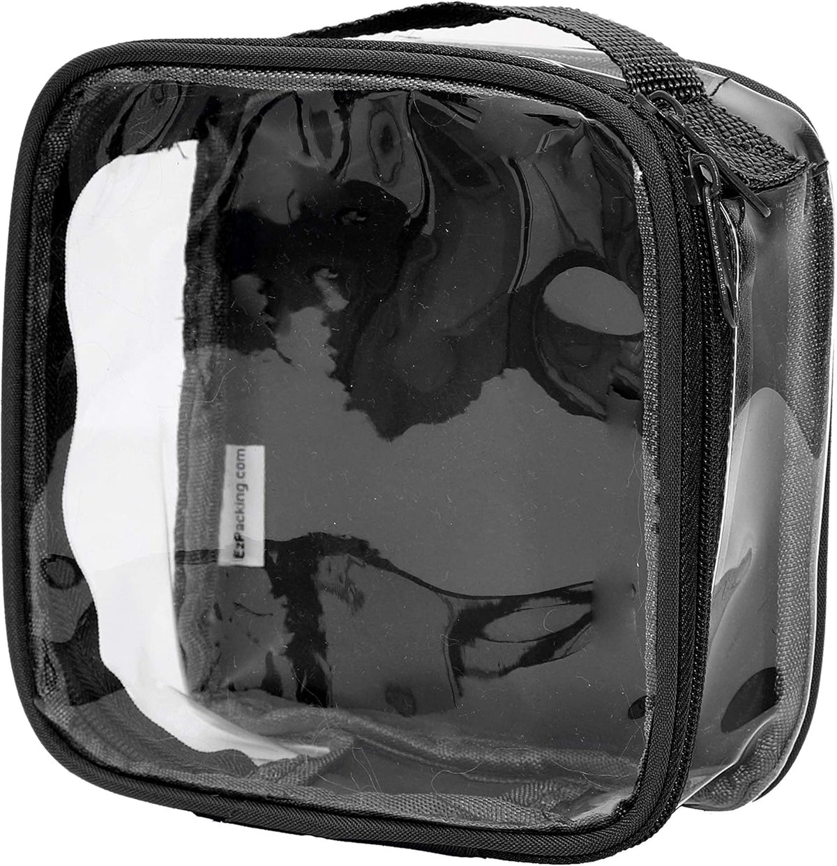 Clear TSA Approved 3-1-1 Travel Toiletry Bag for Carry On/Quart Size Transparent Liquids Pouch for Airport Security/Reusable See Through Vinyl & PVC Plastic Organizer Men Women (Gray)