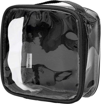 Clear TSA Approved 3-1-1 Travel Toiletry Bag for Carry On/Quart Size Transparent Liquids Pouch for Airport Security/Reusable See Through Vinyl & PVC Plastic Organizer Men Women (Gray)