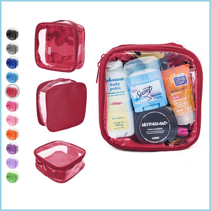 Clear TSA Approved 3-1-1 Travel Toiletry Bag for Carry On/Quart Size Transparent Liquids Pouch for Airport Security/Reusable See Through Vinyl & PVC Plastic Organizer Men Women (Gray)