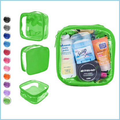 Clear TSA Approved 3-1-1 Travel Toiletry Bag for Carry On/Quart Size Transparent Liquids Pouch for Airport Security/Reusable See Through Vinyl & PVC Plastic Organizer Men Women (Gray)