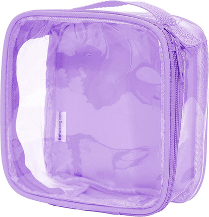 Clear TSA Approved 3-1-1 Travel Toiletry Bag for Carry On/Quart Size Transparent Liquids Pouch for Airport Security/Reusable See Through Vinyl & PVC Plastic Organizer Men Women (Gray)