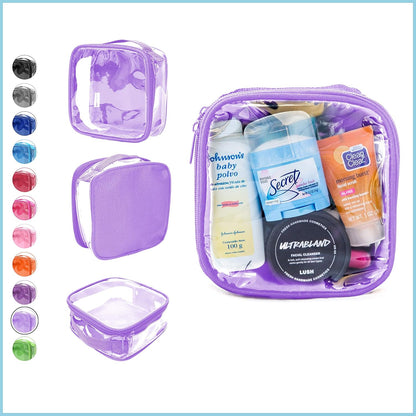 Clear TSA Approved 3-1-1 Travel Toiletry Bag for Carry On/Quart Size Transparent Liquids Pouch for Airport Security/Reusable See Through Vinyl & PVC Plastic Organizer Men Women (Gray)