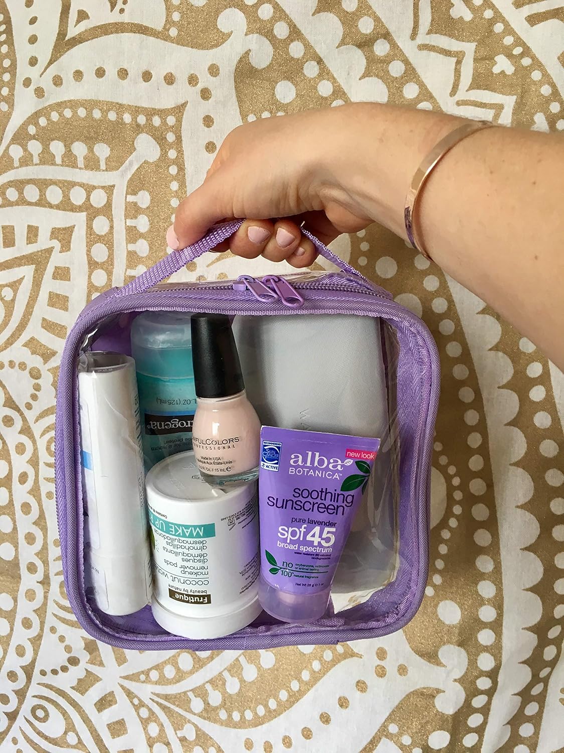 Clear TSA Approved 3-1-1 Travel Toiletry Bag for Carry On/Quart Size Transparent Liquids Pouch for Airport Security/Reusable See Through Vinyl & PVC Plastic Organizer Men Women (Gray)