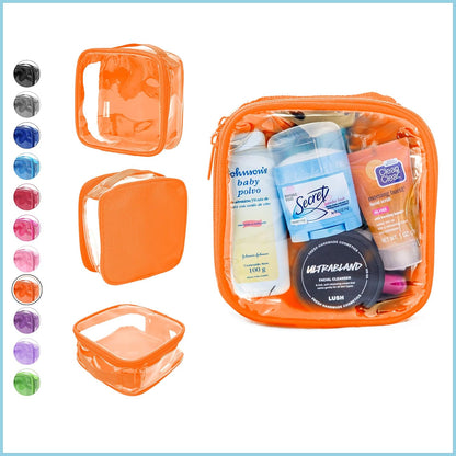 Clear TSA Approved 3-1-1 Travel Toiletry Bag for Carry On/Quart Size Transparent Liquids Pouch for Airport Security/Reusable See Through Vinyl & PVC Plastic Organizer Men Women (Gray)