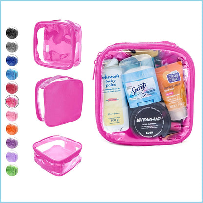 Clear TSA Approved 3-1-1 Travel Toiletry Bag for Carry On/Quart Size Transparent Liquids Pouch for Airport Security/Reusable See Through Vinyl & PVC Plastic Organizer Men Women (Gray)