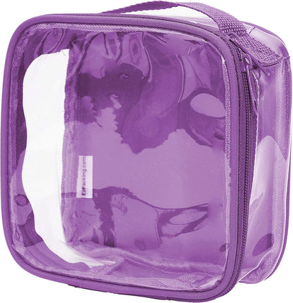 Clear TSA Approved 3-1-1 Travel Toiletry Bag for Carry On/Quart Size Transparent Liquids Pouch for Airport Security/Reusable See Through Vinyl & PVC Plastic Organizer Men Women (Gray)
