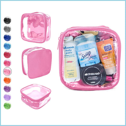 Clear TSA Approved 3-1-1 Travel Toiletry Bag for Carry On/Quart Size Transparent Liquids Pouch for Airport Security/Reusable See Through Vinyl & PVC Plastic Organizer Men Women (Gray)