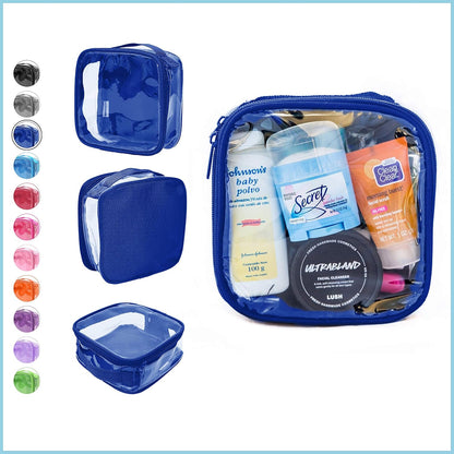 Clear TSA Approved 3-1-1 Travel Toiletry Bag for Carry On/Quart Size Transparent Liquids Pouch for Airport Security/Reusable See Through Vinyl & PVC Plastic Organizer Men Women (Gray)