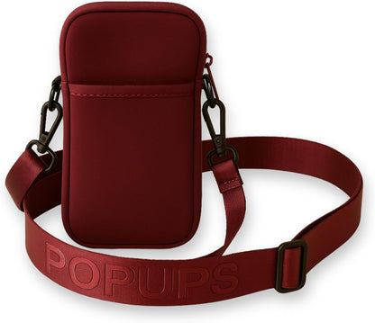 POPUPS Neoprene Crossbody Phone Bag for Women – Slim Zippered Pouch with Slip Pocket and Adjustable Strap (4" x 1" x 7.5")