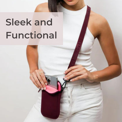 POPUPS Neoprene Crossbody Phone Bag for Women – Slim Zippered Pouch with Slip Pocket and Adjustable Strap (4" x 1" x 7.5")