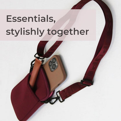 POPUPS Neoprene Crossbody Phone Bag for Women – Slim Zippered Pouch with Slip Pocket and Adjustable Strap (4" x 1" x 7.5")