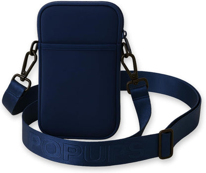 POPUPS Neoprene Crossbody Phone Bag for Women – Slim Zippered Pouch with Slip Pocket and Adjustable Strap (4" x 1" x 7.5")